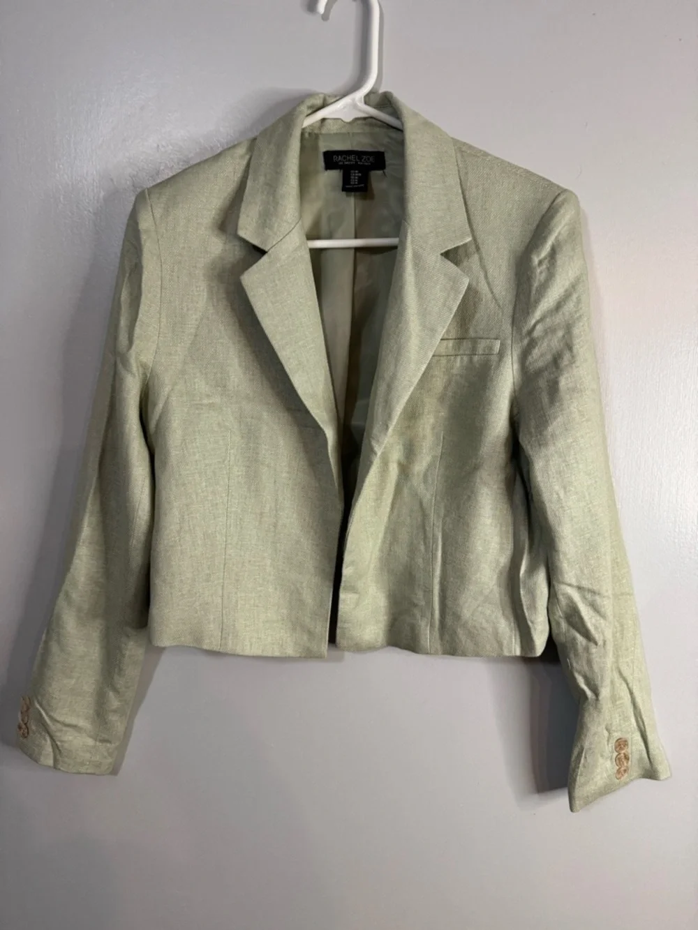 Rachel Zoe Light Green Cropped Blazer Size Medium